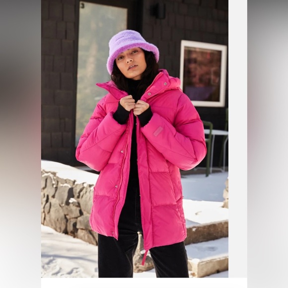 Halfdays NWT Tabai Parka Down Puffer Large Pink - Picture 1 of 14